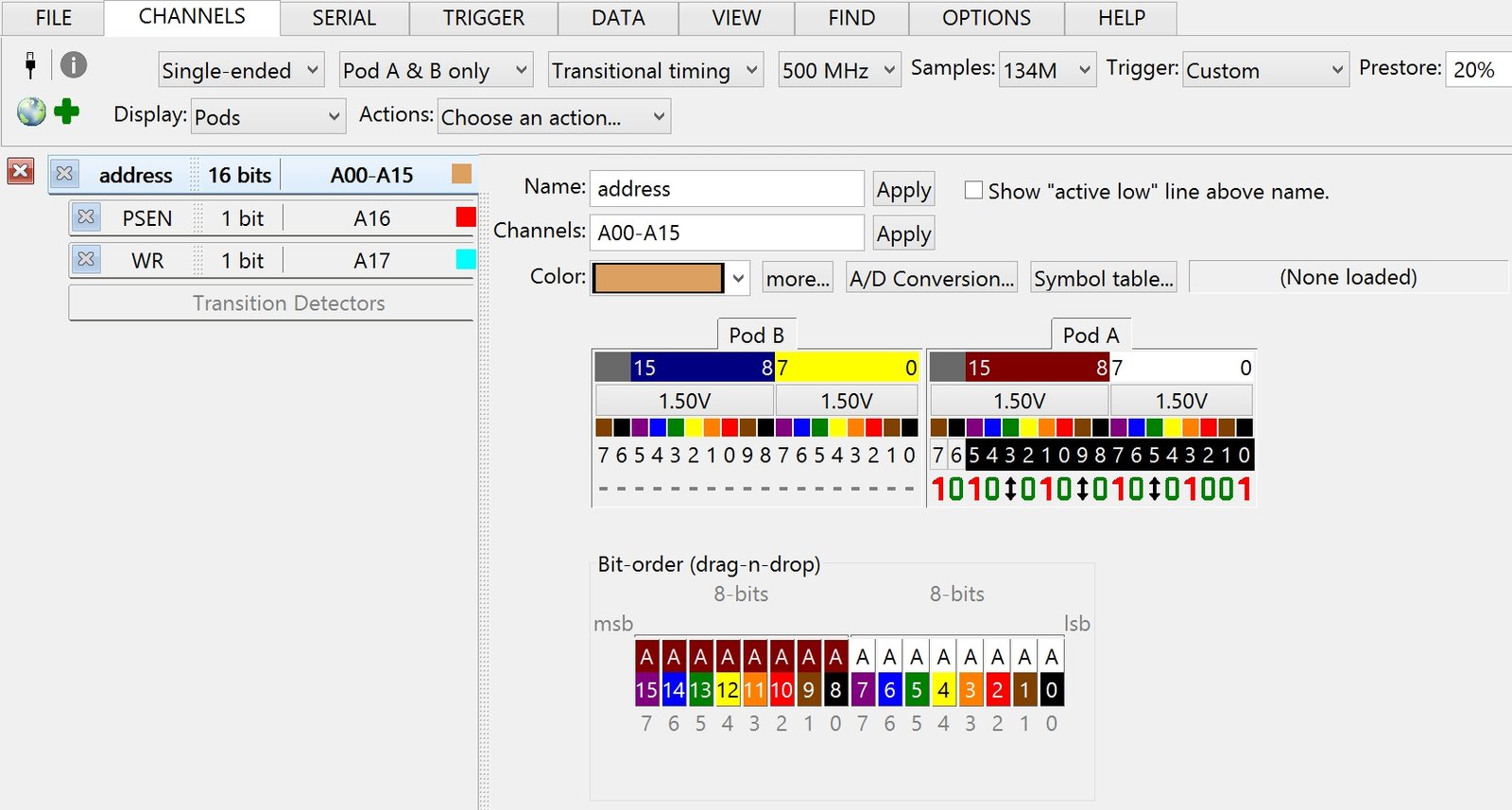 logic analyser setup