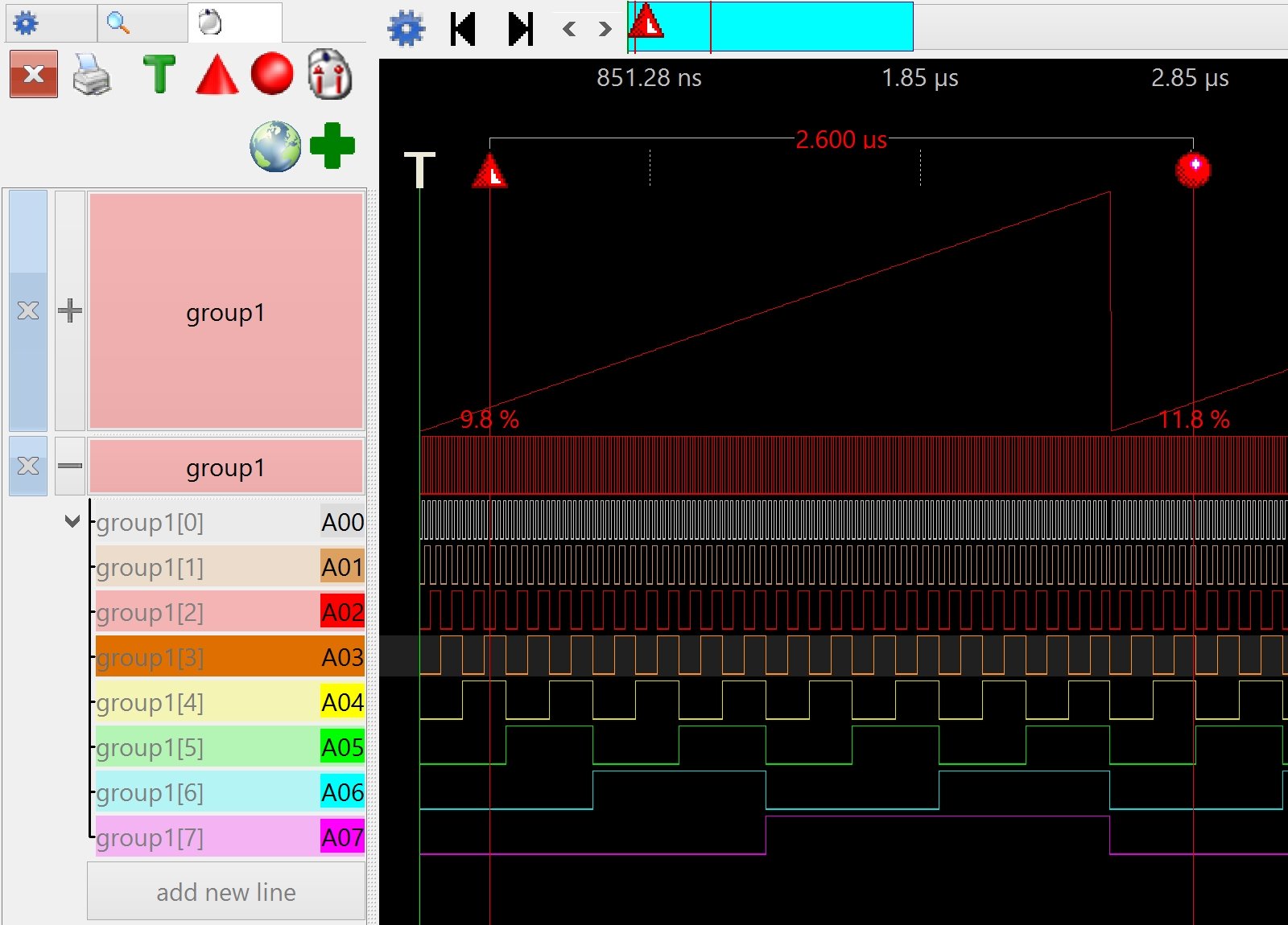 logic analyser data graph data